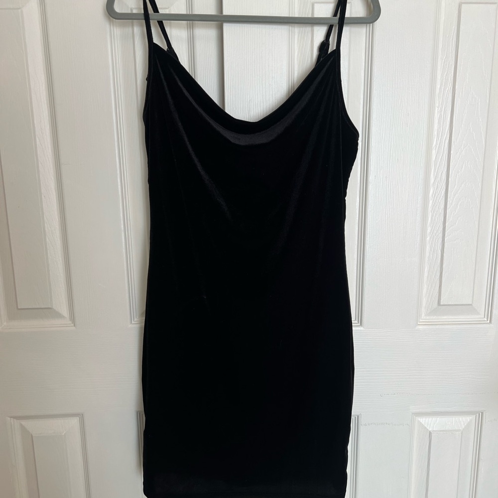 SHEIN Black Velvet Mini Dress